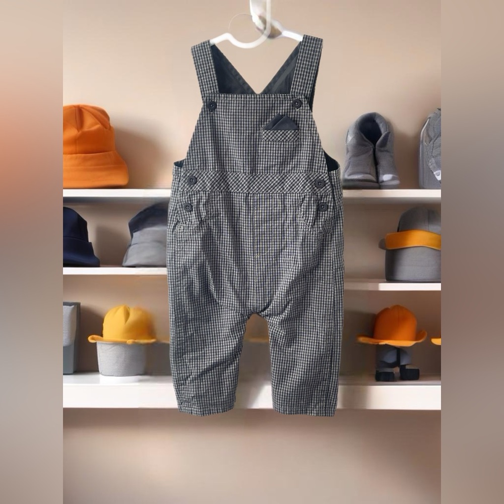 Kids Checkered Overalls